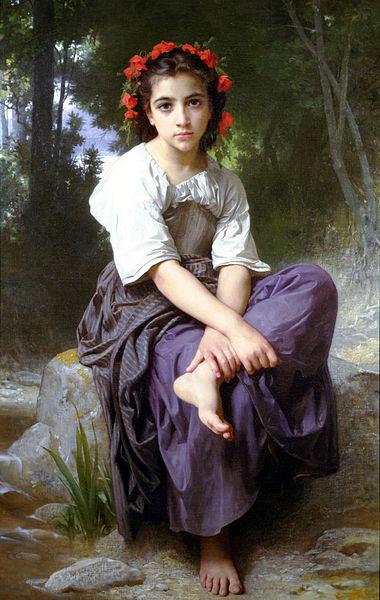 William-Adolphe Bouguereau At the Edge of the Brook Germany oil painting art
